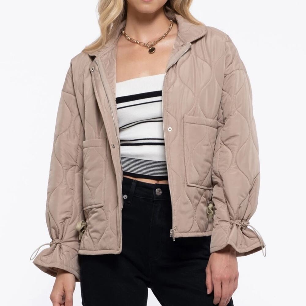 Khaki Quilted Jacket Size Large